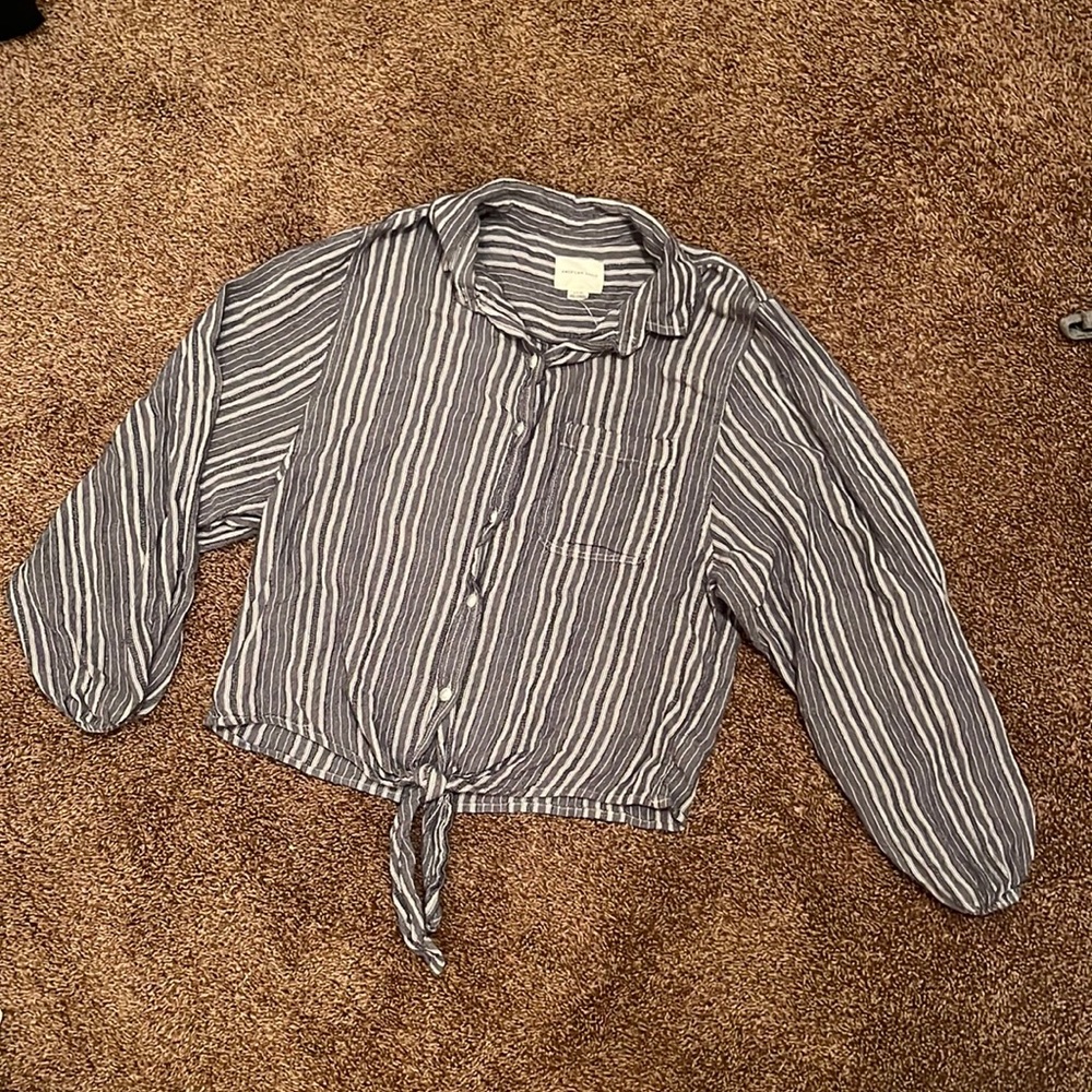 American Eagle striped button down blouse